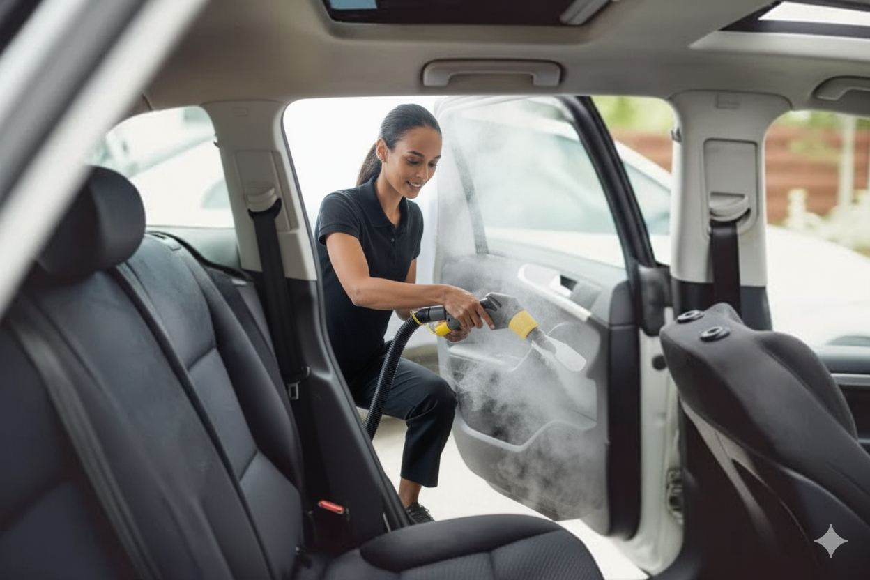 Araç içi temizliğinde kullanılan Karcher Puzzi ve SC4 ekipmanları